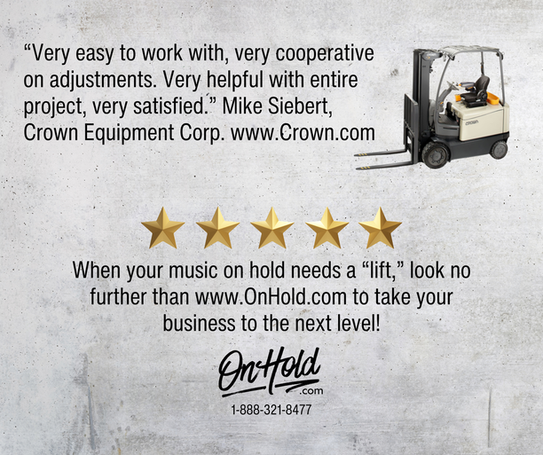 When your music on hold needs a “lift,” look no further than www.OnHold.com to take your business to the next level!