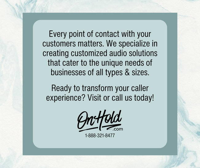 Every point of contact with your customers matters. We specialize in creating customized audio solutions that cater to the unique needs of businesses of all types and sizes.
