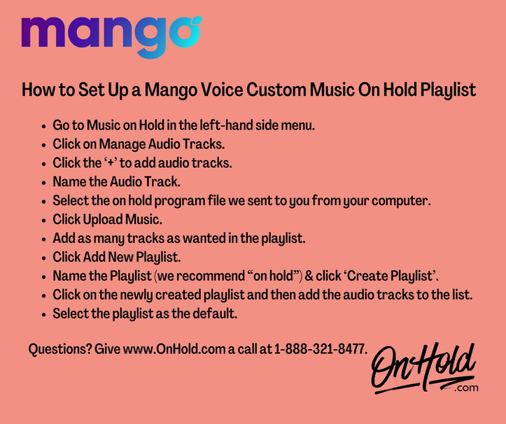 How to Set Up a Mango Voice Music On Hold Custom Playlist