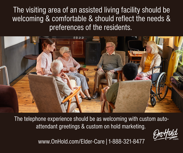 The visiting area of an assisted living facility should be welcoming & comfortable & should reflect the needs & preferences of the residents.