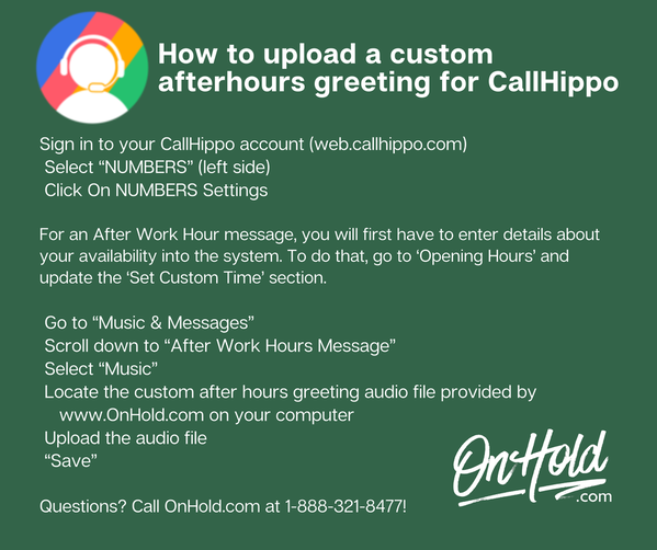 CallHippo Upload a Custom Afterhours Greeting