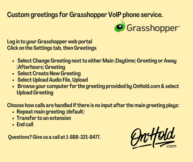 Instructions to Add Custom Auto-Attendant Greetings for Grasshopper Phone Service