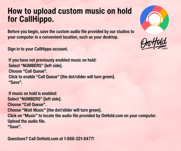 How to upload custom music on hold to your CallHippo phone service.