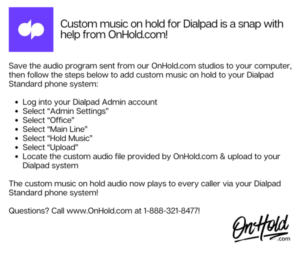 Custom music on hold for Dialpad is a snap!