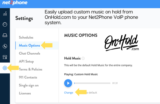 How to upload custom music on hold messages to your Net2Phone VoIP phone system.