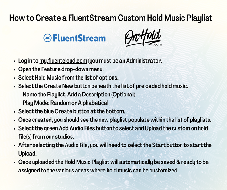 How to Update Your FluentStream Music On Hold