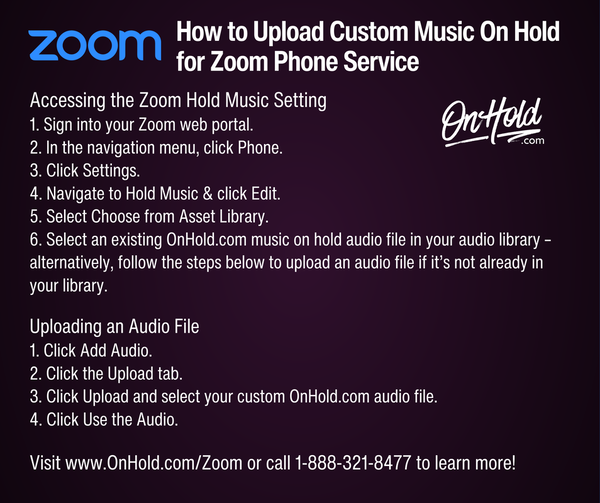 Instructions for Uploading Custom Music On Hold for Zoom