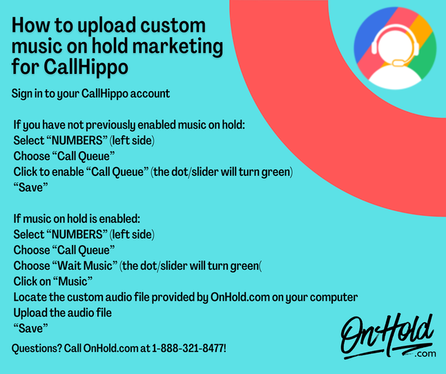 How to upload custom music on hold marketing for CallHippo