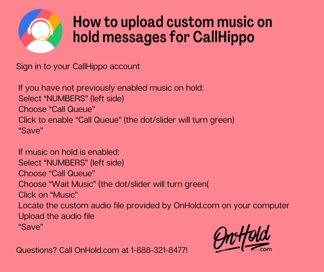How to upload custom music on hold messages for CallHippo