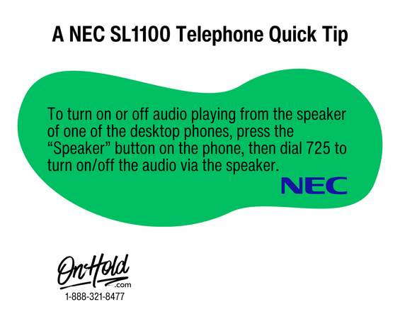 A NEC SL1100 Telephone Quick Tip from the Phone Experts at OnHold.com