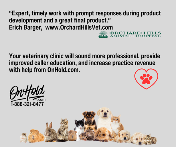OnHold.com will help your veterinary clinic determine how best to communicate with callers, while reducing anxiety and providing a supportive, and informative, phone experience.