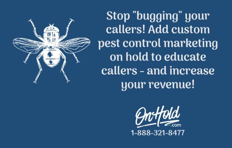 How will a pest control company benefit from music on hold messages?