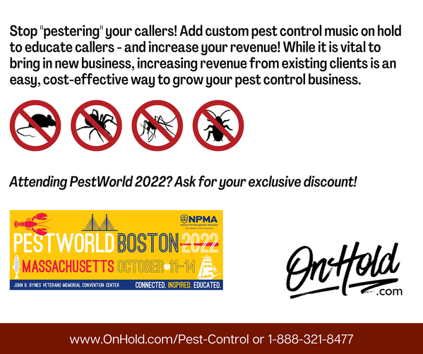 How does a pest control company benefit from music on hold marketing?