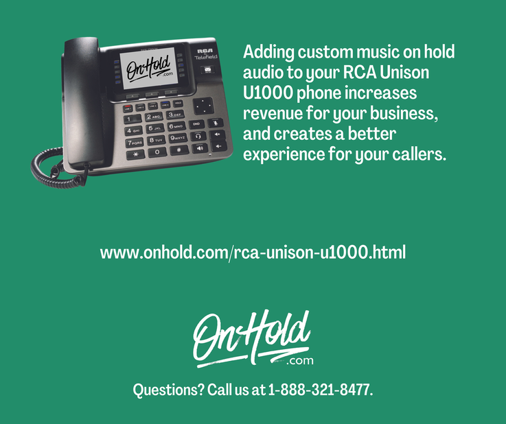 Adding custom music on hold audio to your RCA Unison U1000 phone increases revenue for your business, and creates a better experience for your callers.  