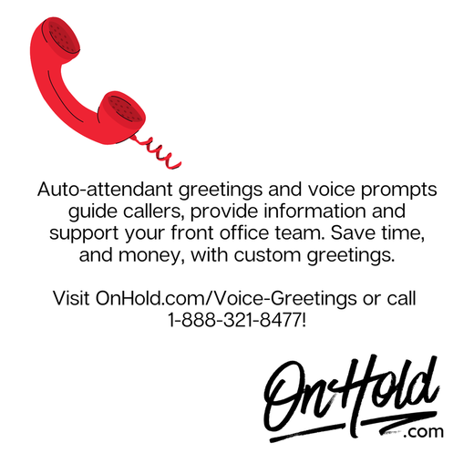 Auto-attendant greetings and voice prompts guide callers, provide information and support your front office team.