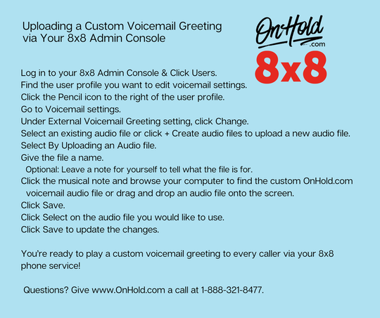 How to Upload a Custom Voicemail Greeting via 8x8 Admin Console