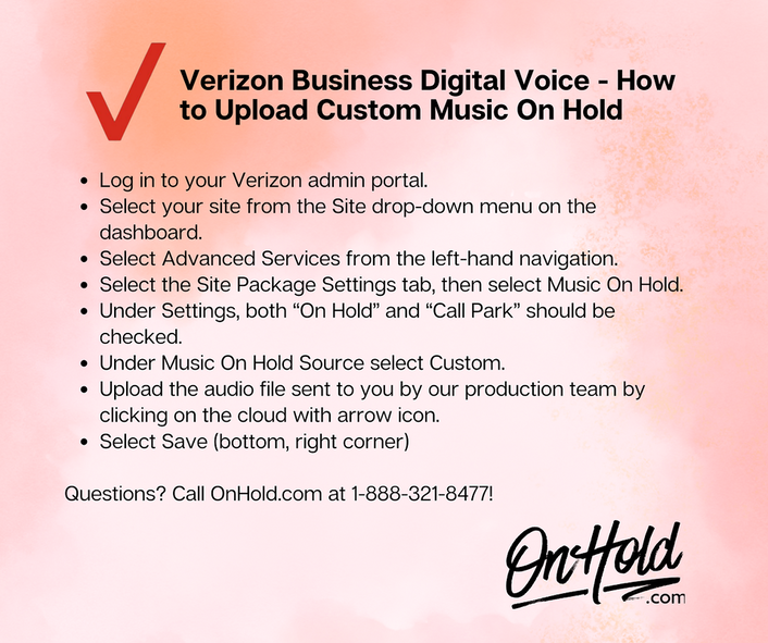 Verizon Business Digital Voice Upload Custom Music On Hold