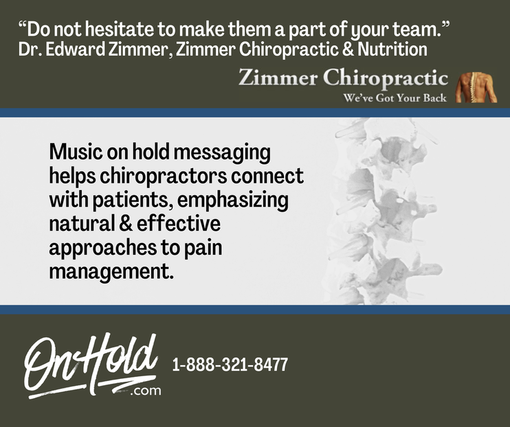 Music on hold messaging helps chiropractors connect with patients, emphasizing natural & effective approaches to pain management.